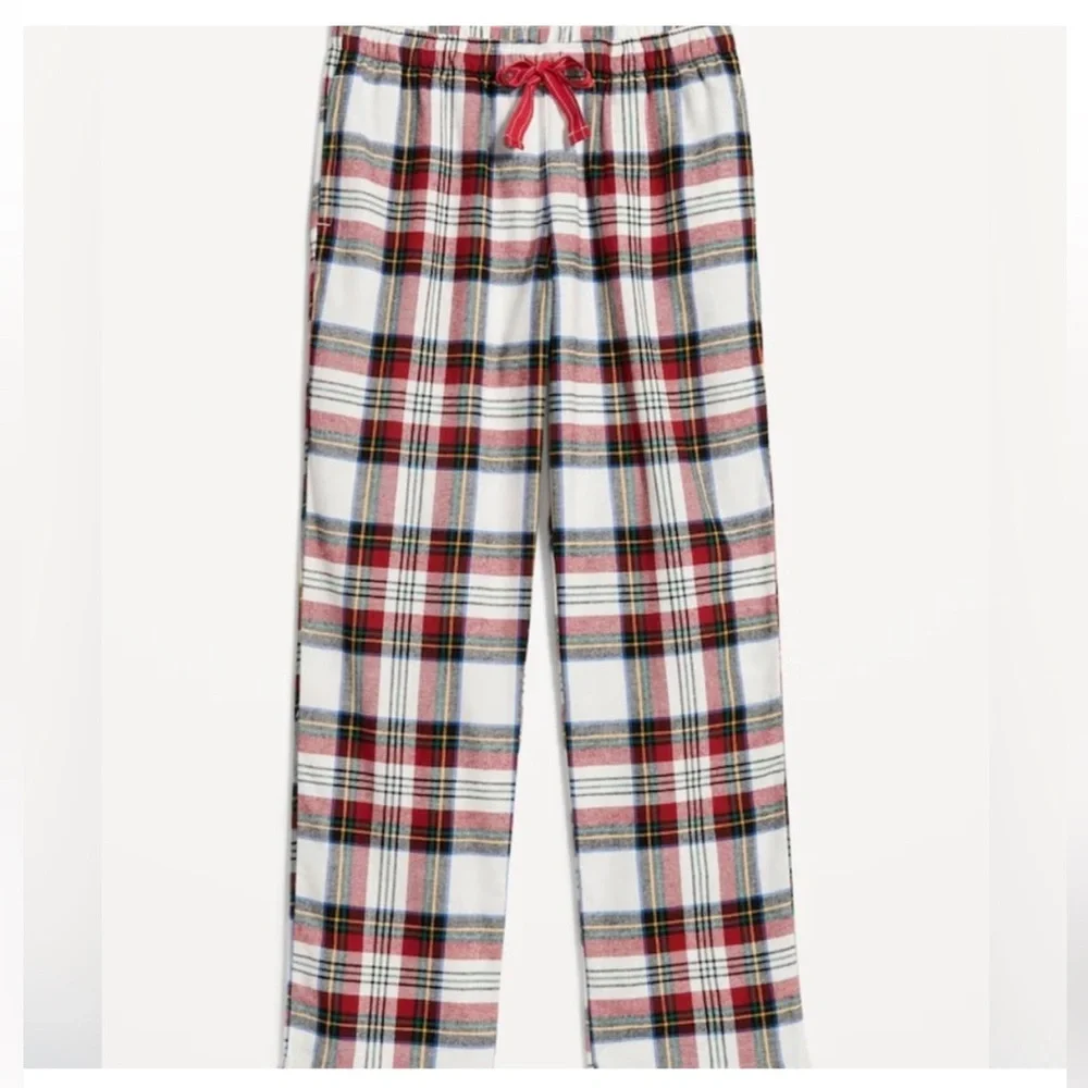 Old Navy Red and White Plaid Men’s Matching Family Pajama Bottoms XL